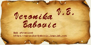 Veronika Babović vizit kartica